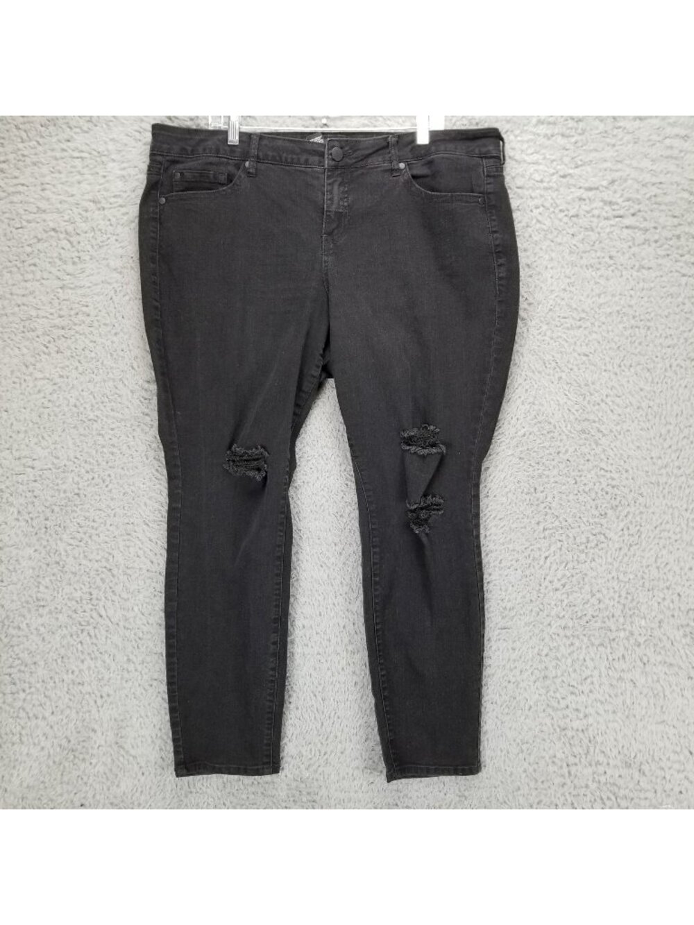 Torrid Jeans Womens 20 Short Petite Black Stretch Denim Distressed Skinny